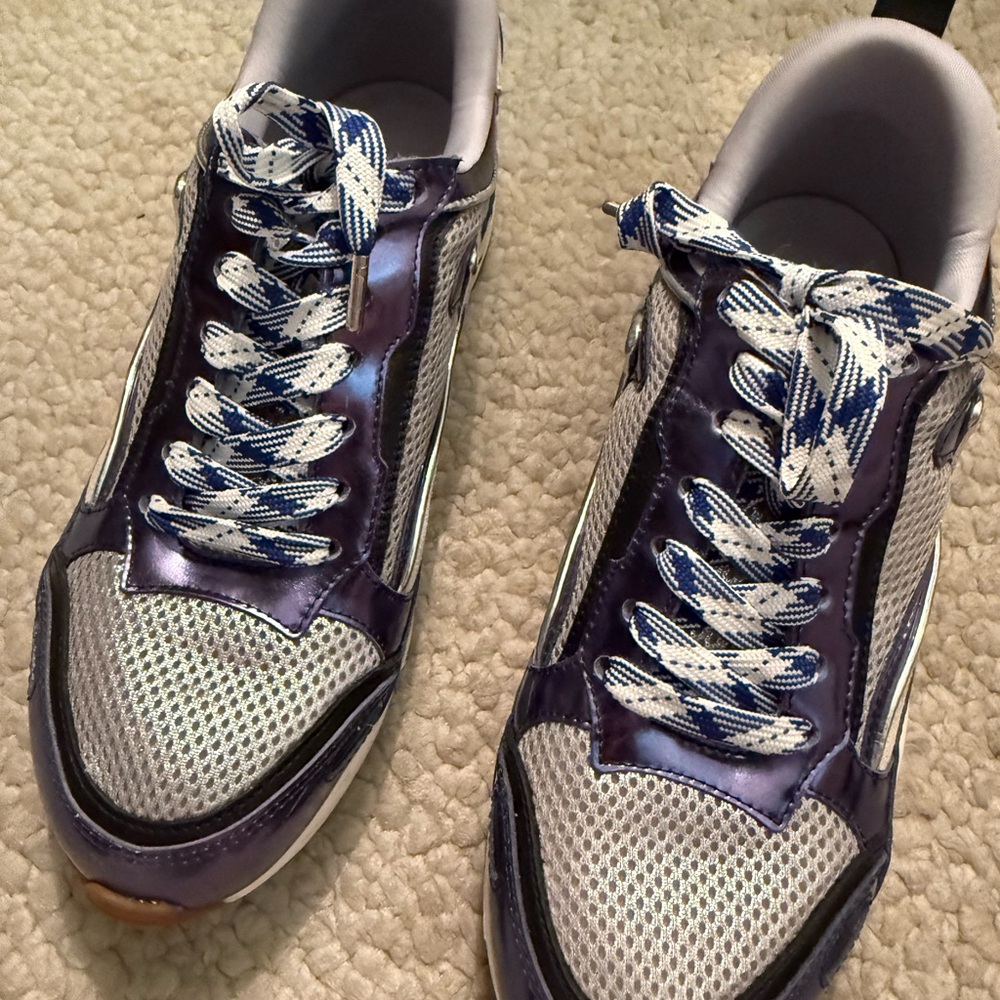 Sandro Blue and Gray Women’s Flame Trainers - Picture 3 of 5